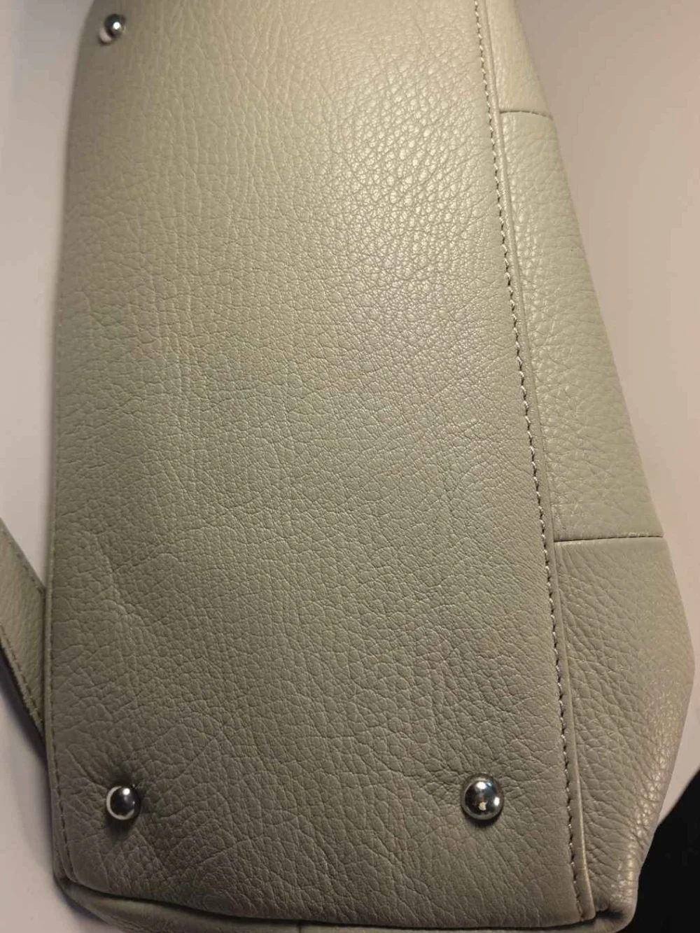 Aimee Kestenberg Gray Pebbled Leather Satchel with Chain Trim
